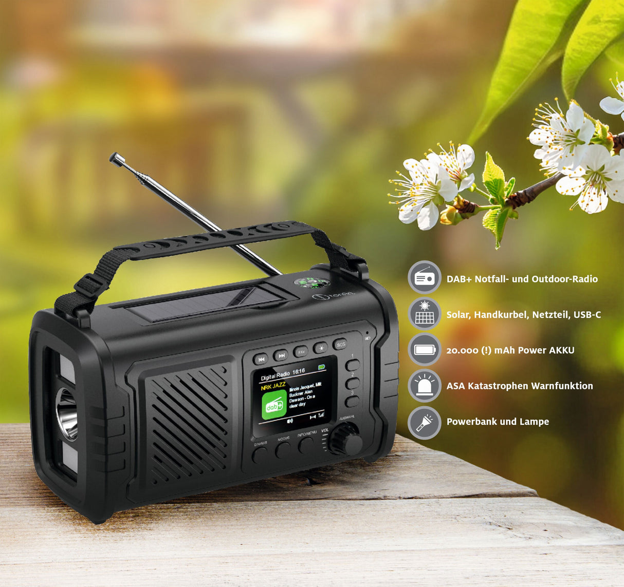 tonArt NORA 1. Notfall und Outdoor DAB+ Radio