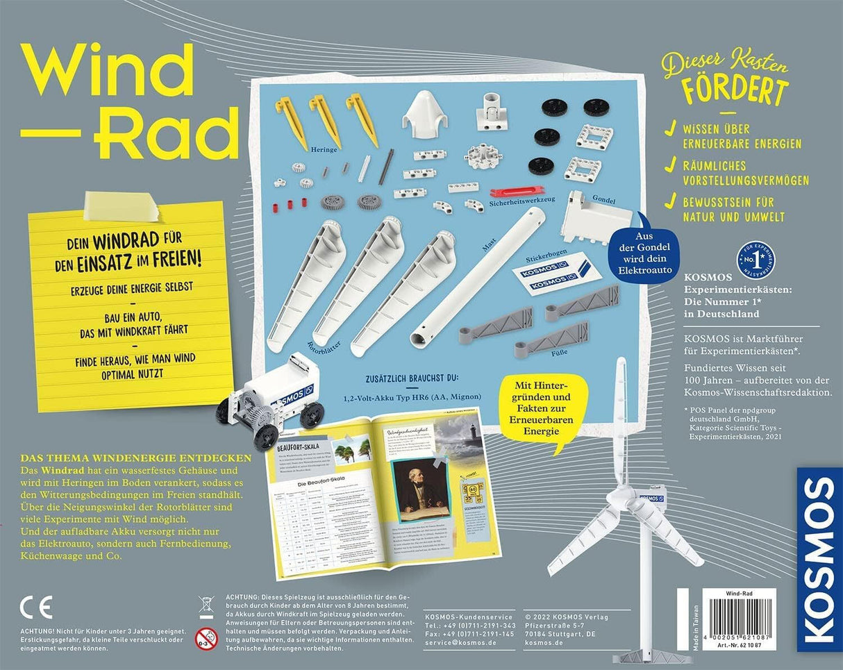 Wind-Rad. KOSMOS-Experimentierkasten.