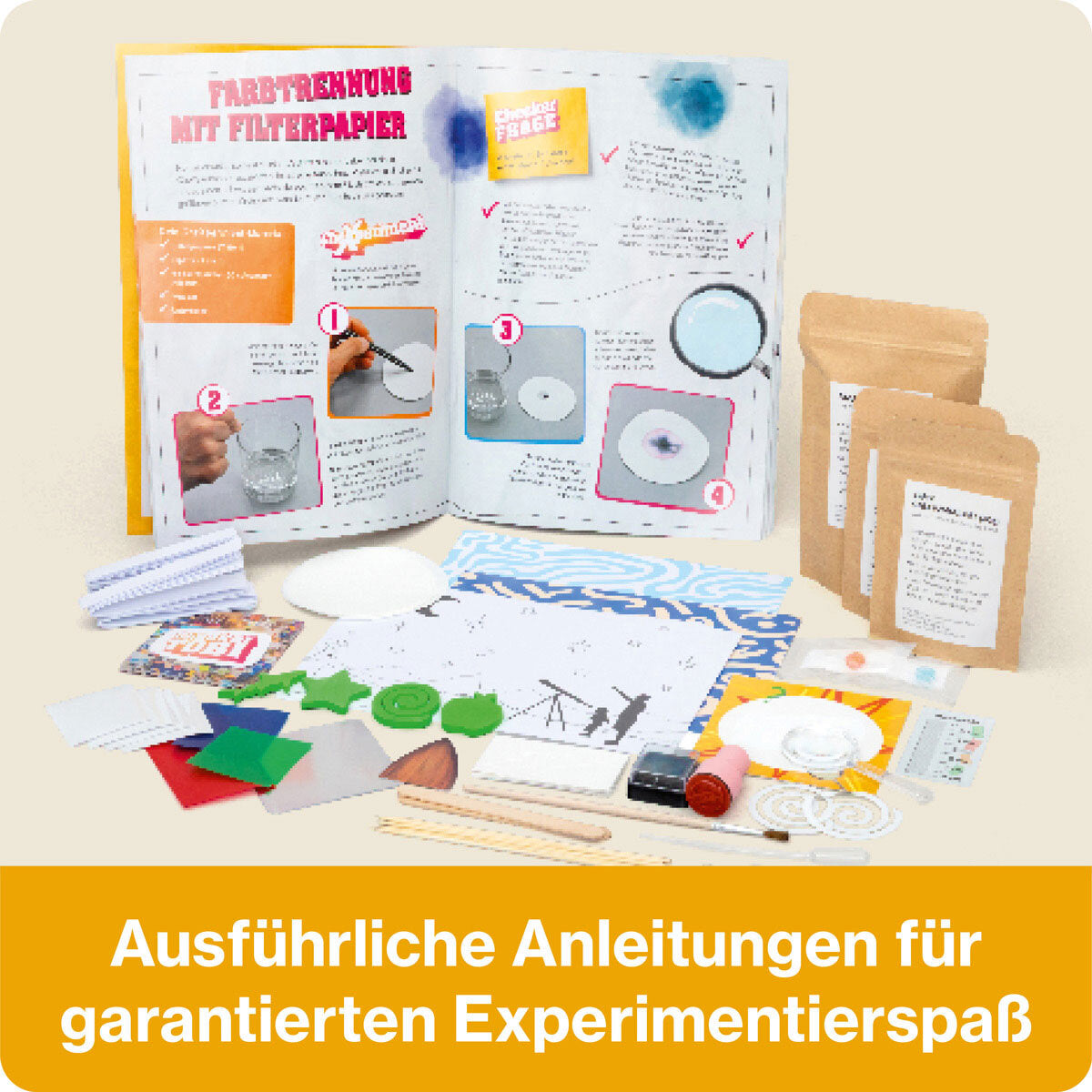 CheXperiment Experimentierbox – 35 Experimente mit Checker Tobi