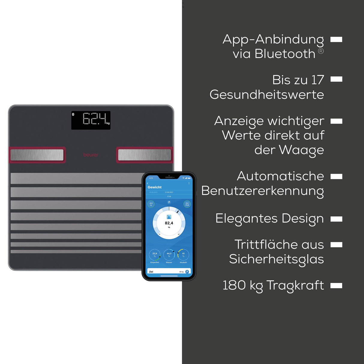 Beurer BF 451 Analysewaage. Mit APP und Bluetooth
