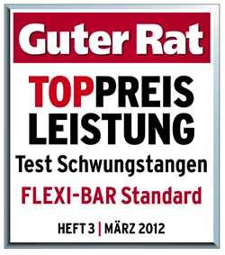 Testbericht für FLEXI-BAR Standard, März 2012, mit Bewertung "Guter Rat" und Top-Preis-Leistung.