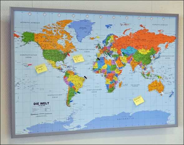 Pinnwand Weltkarte