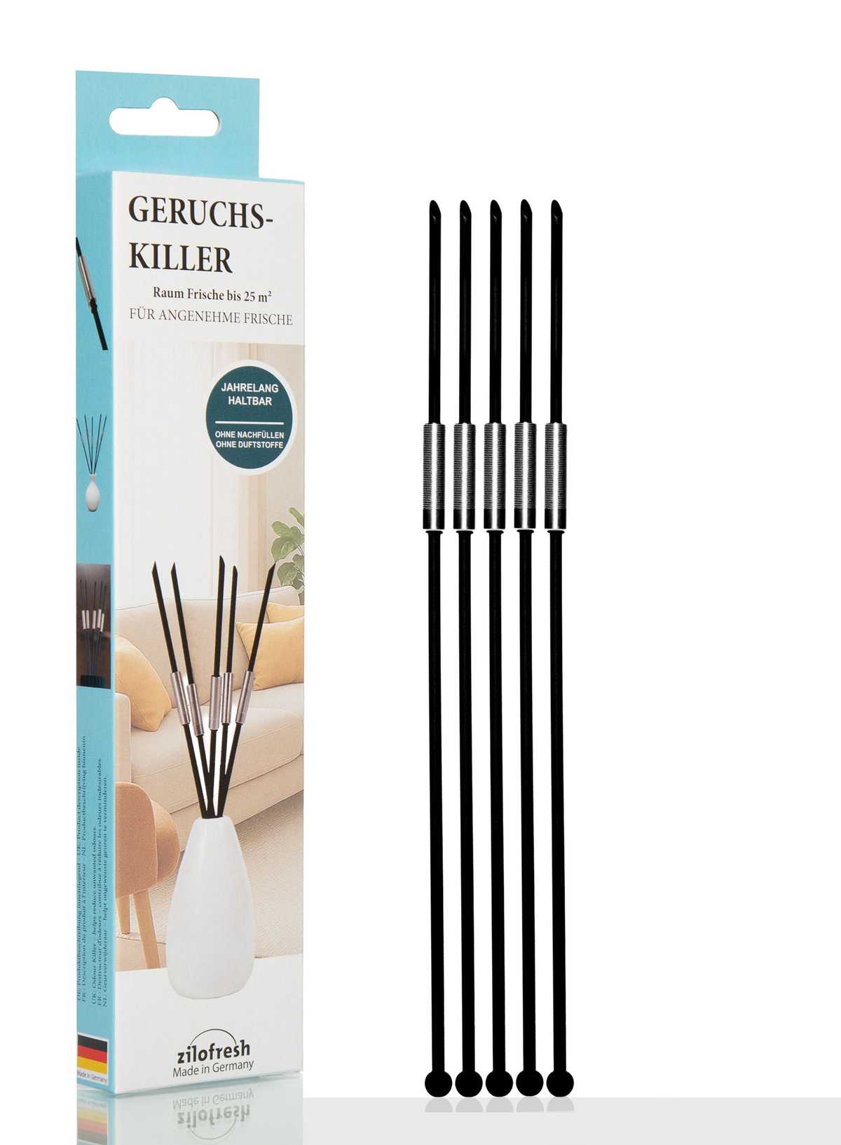 Geruchskiller Living. Farbe Schwarz. 5er Set