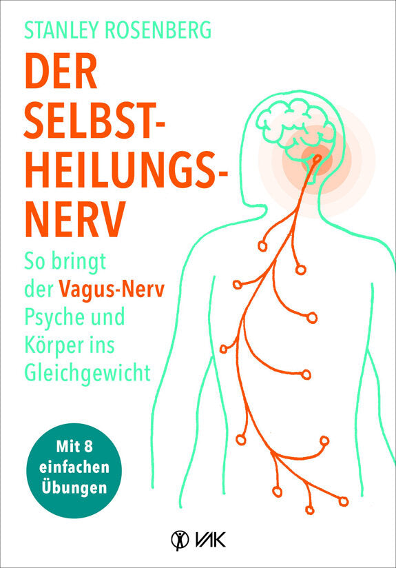Buchcover mit einer stilisierten menschlichen Silhouette und Nervenbahnen, Titel in großen bunten Buchstaben, grüner Untertitel