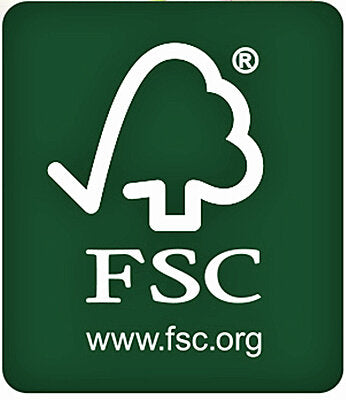 Grünes Logo mit weißem Baum und Wurzel, darunter "FSC" und die Webseite www.fsc.org.