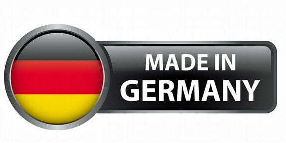 Grafik mit Deutschland-Flagge und Text "Made in Germany".