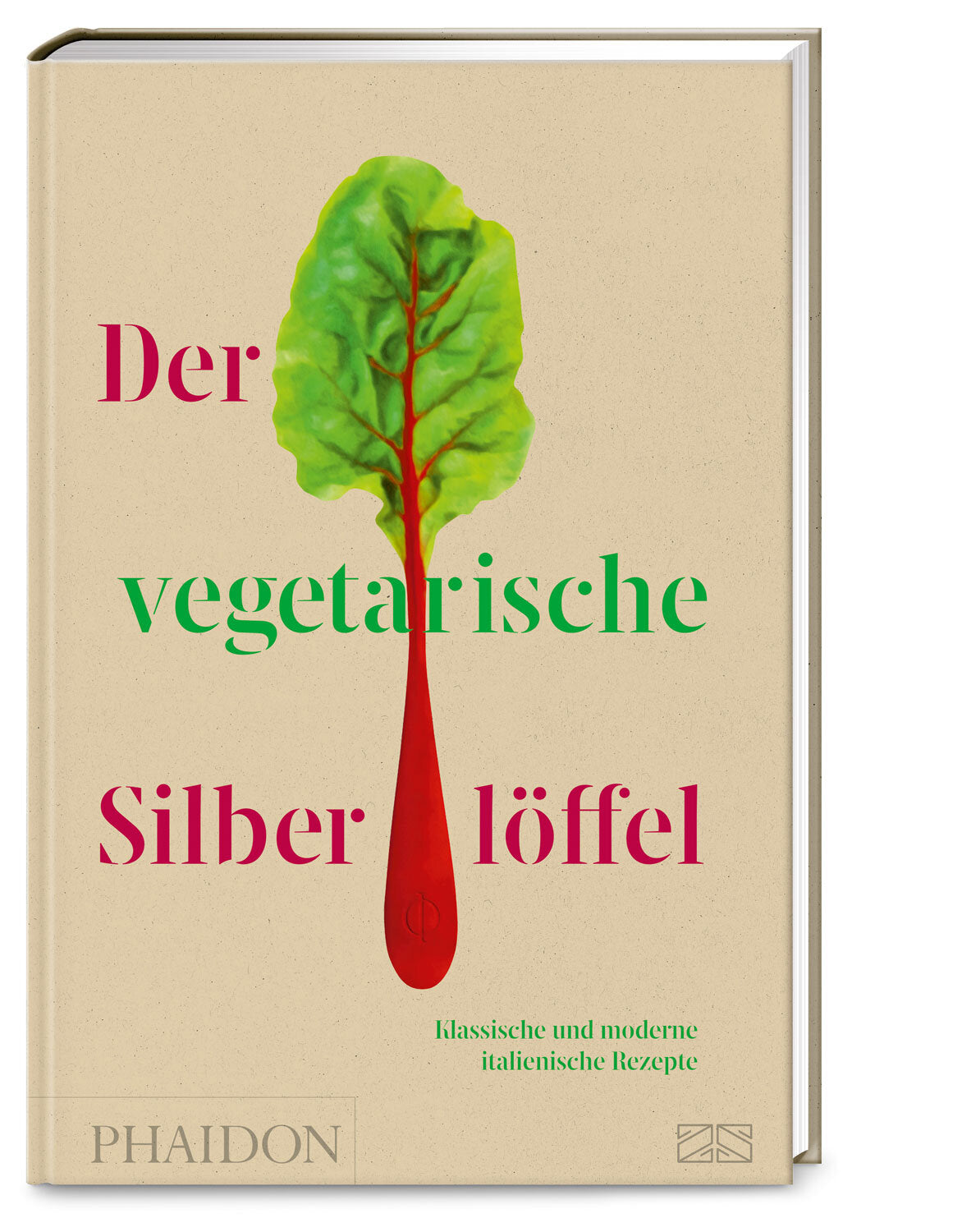 Buchcover mit einer grünen Salatblatt-Illustration, rotem Wurzel- und Stiel-Element, Titel in Rot und Grün, Untertitel in Grün.