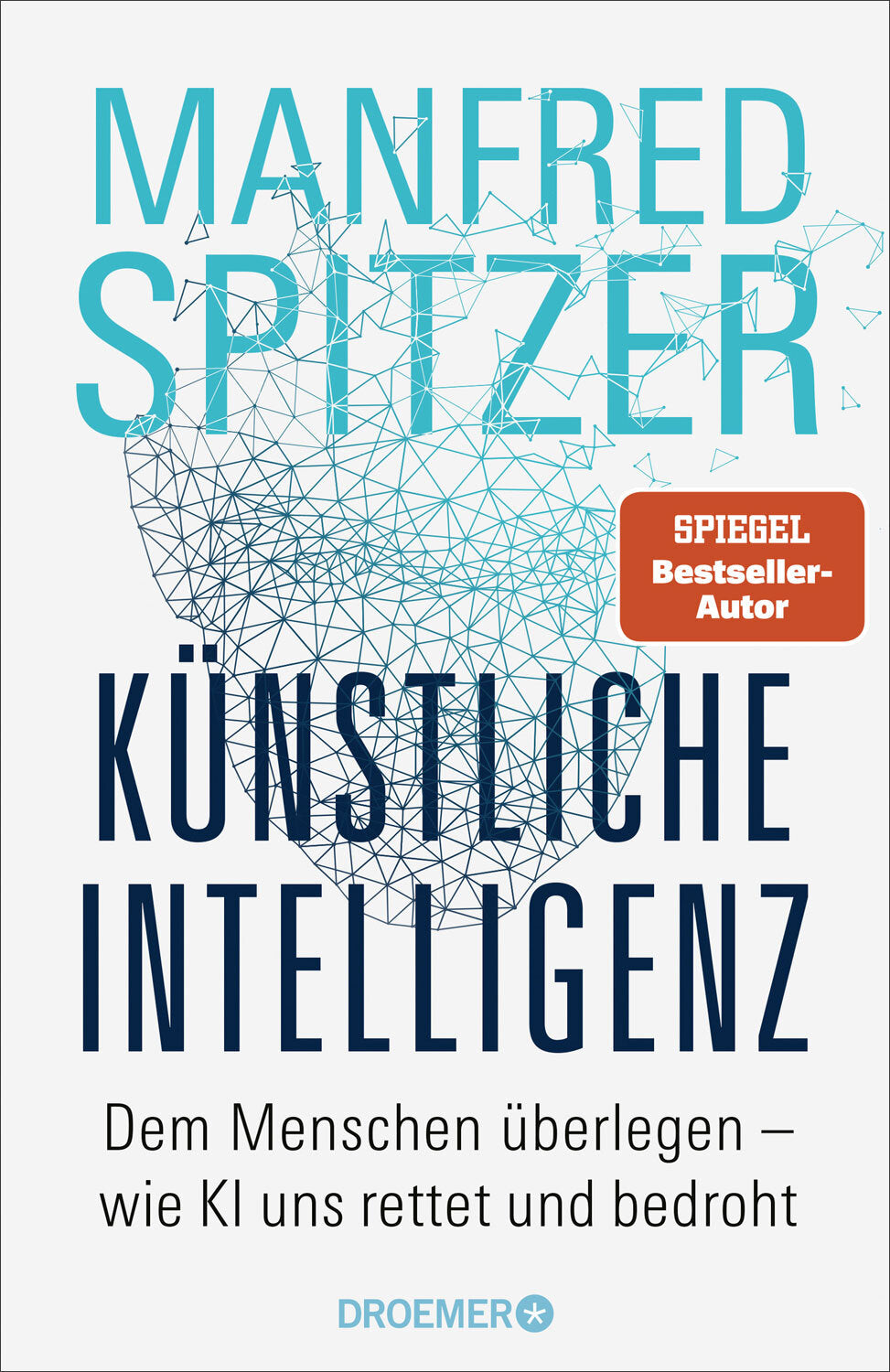 Buchcover mit Titel "Künstliche Intelligenz" und einem geometrischen Kopf aus Linien und Punkten.