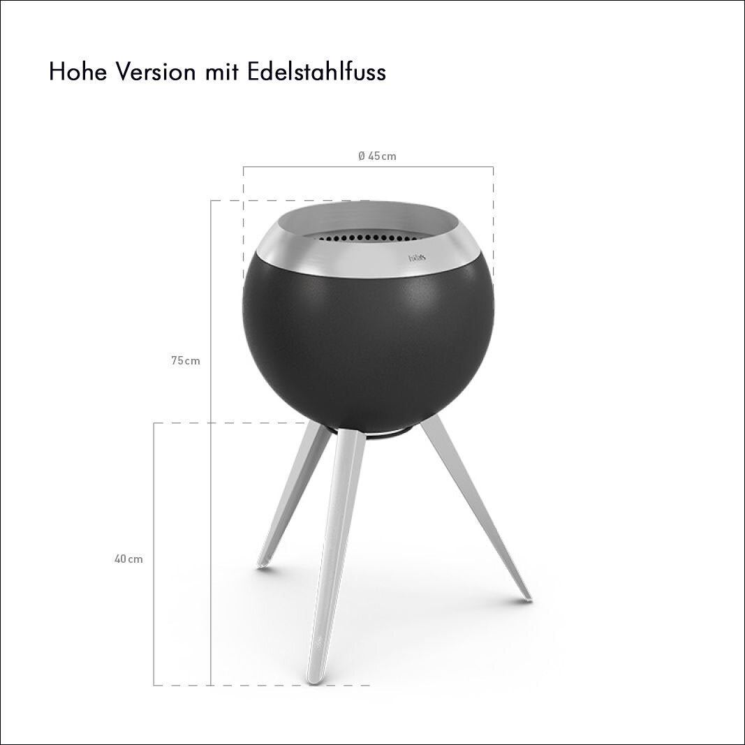 MOON Design Feuerschale. Version hoch: 75 cm