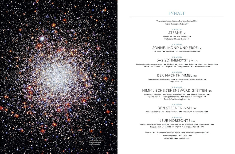 Himmlische Objekte und Galaxien, mit vielen bunten Sternen vor schwarzem Hintergrund.