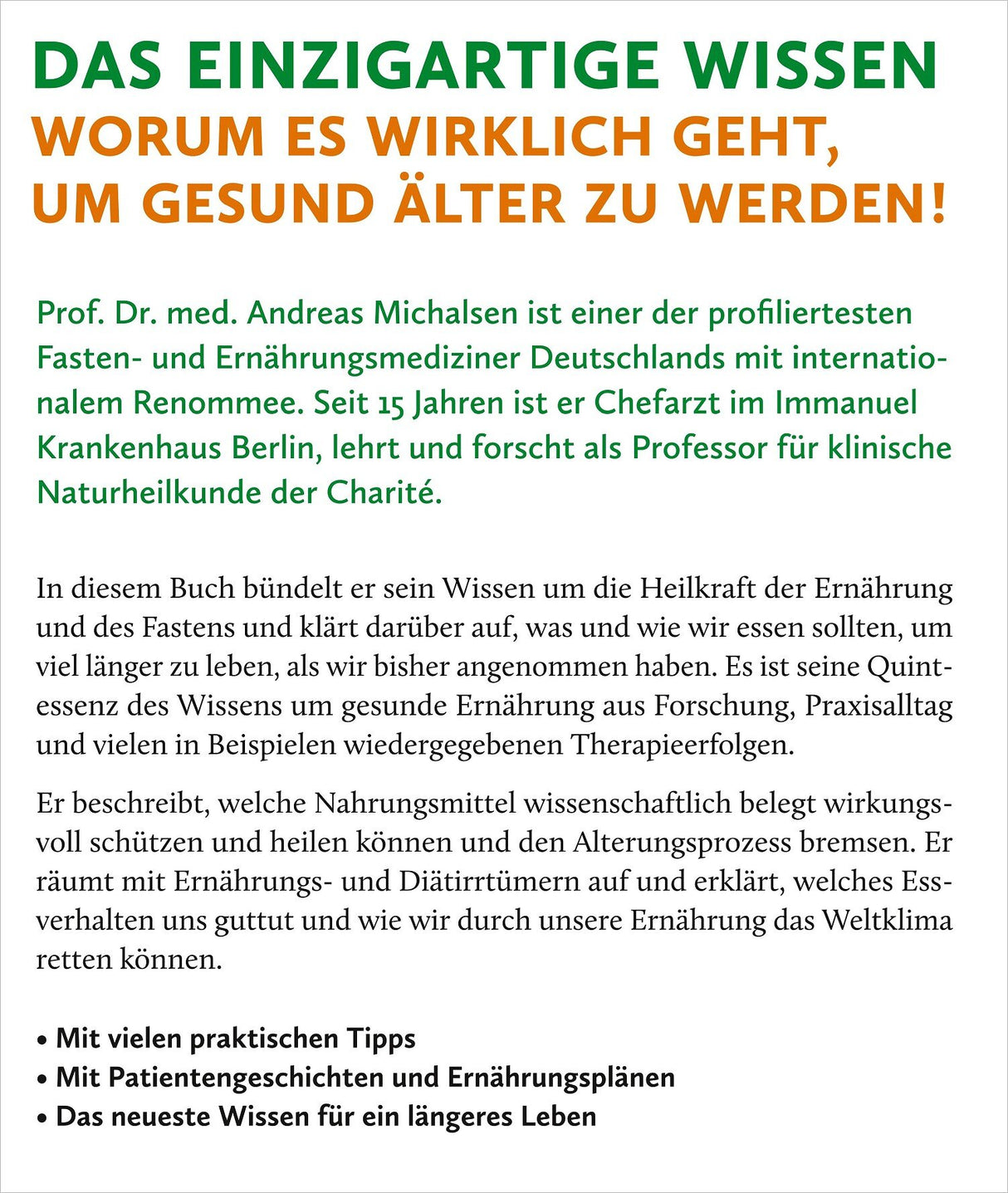 Informationsseite über Prof. Dr. Andreas Michalsen, Ernährung, Fasten, Gesundheit, Tipps, Pläne, Wissen.
