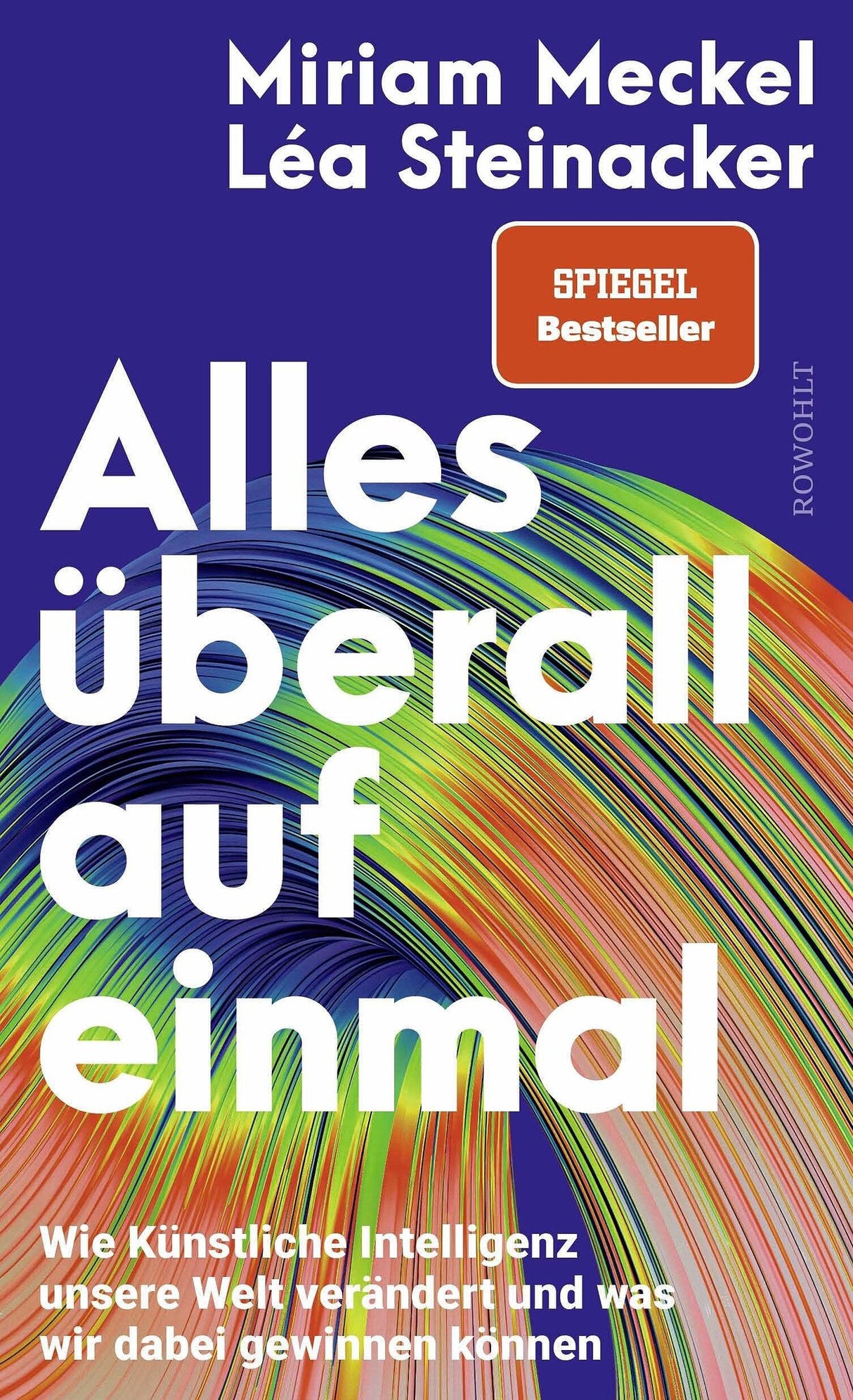 Buchcover mit bunten, spiralförmigen Linien und weißen Texten auf blauem Hintergrund.
