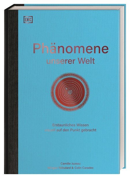 Buch mit blauem Cover, Titel "Phänomene unserer Welt" und Untertitel "Erstaunliches Wissen auf den Punkt gebracht".