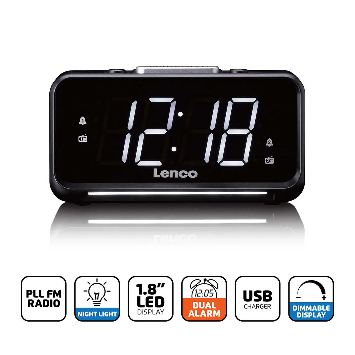 FM/UKW Radiowecker. Lenco CR-28BK