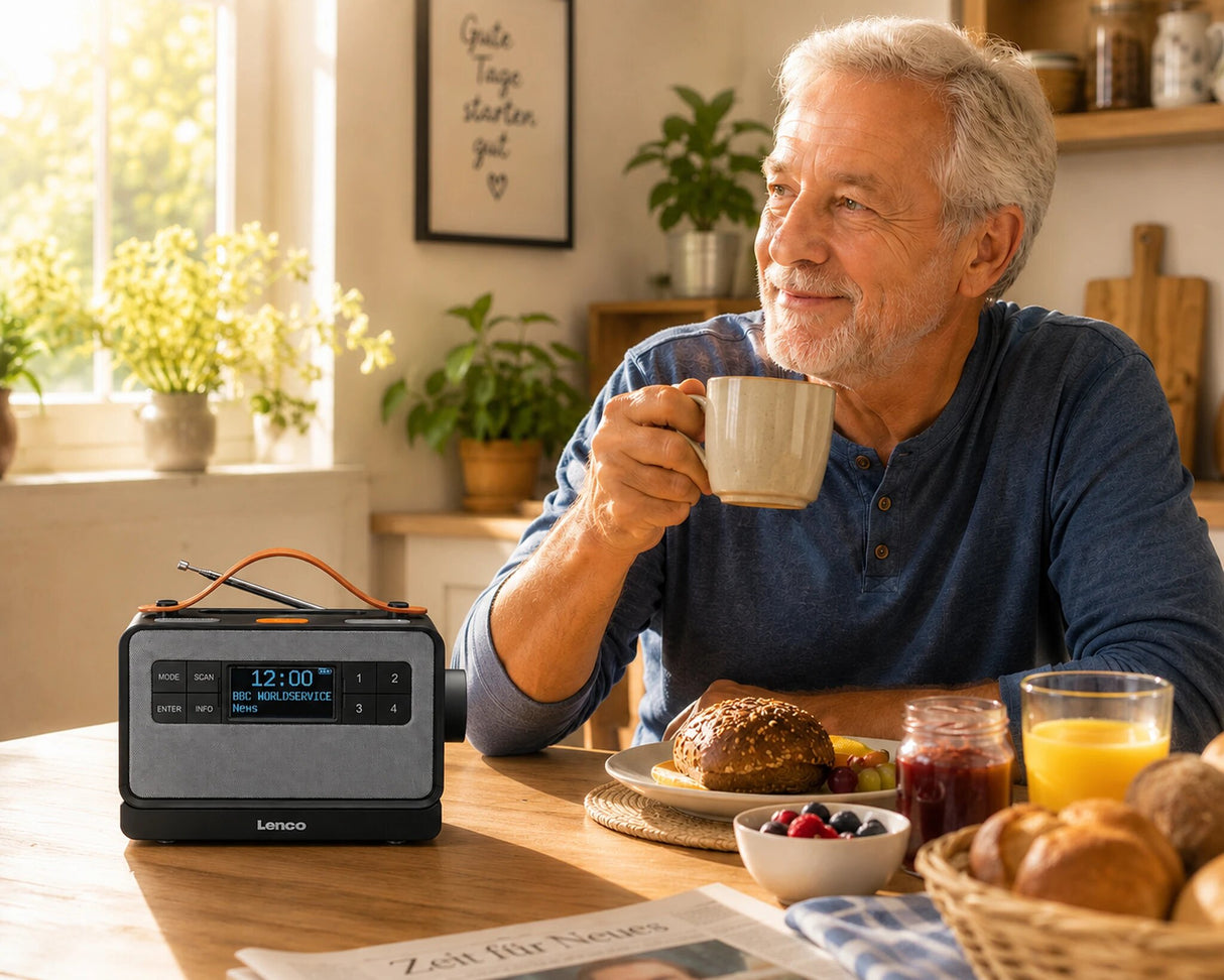 Lenco PDR-065BK. DAB+ Radio mit Easy Mode und Bluetooth.