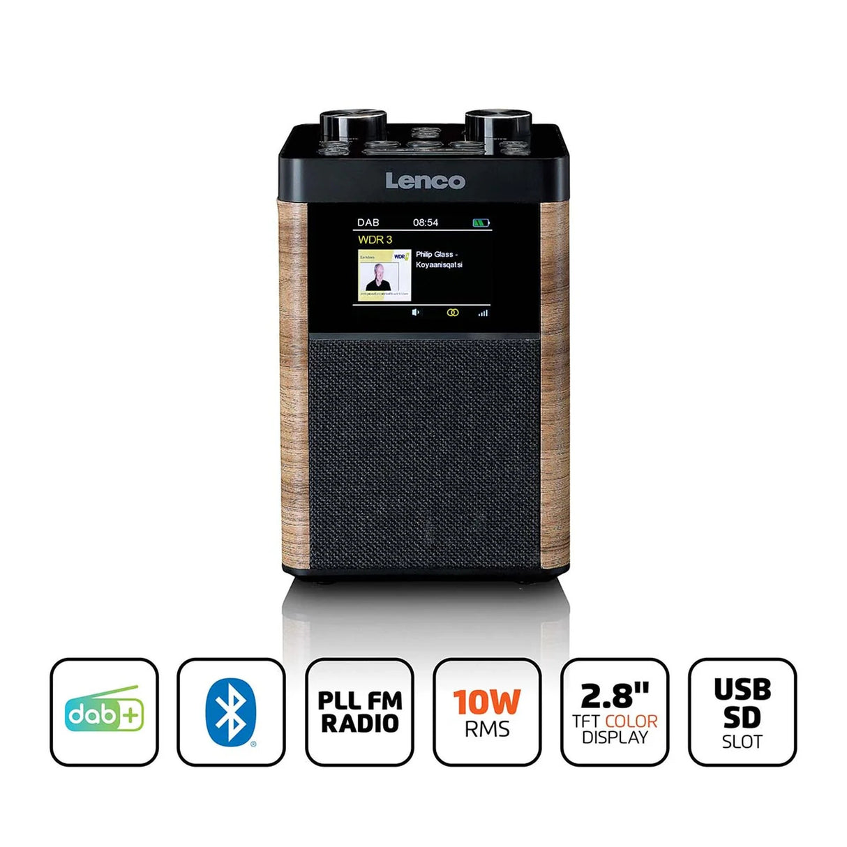 Lenco PDR-060WD. Tragbares DAB+ Radio mit Bluetooth,