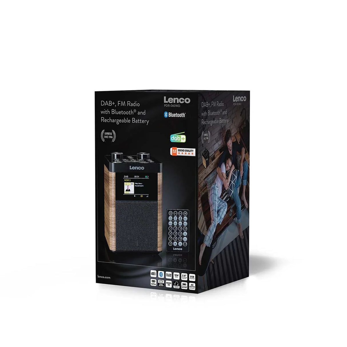 Lenco PDR-060WD. Tragbares DAB+ Radio mit Bluetooth,