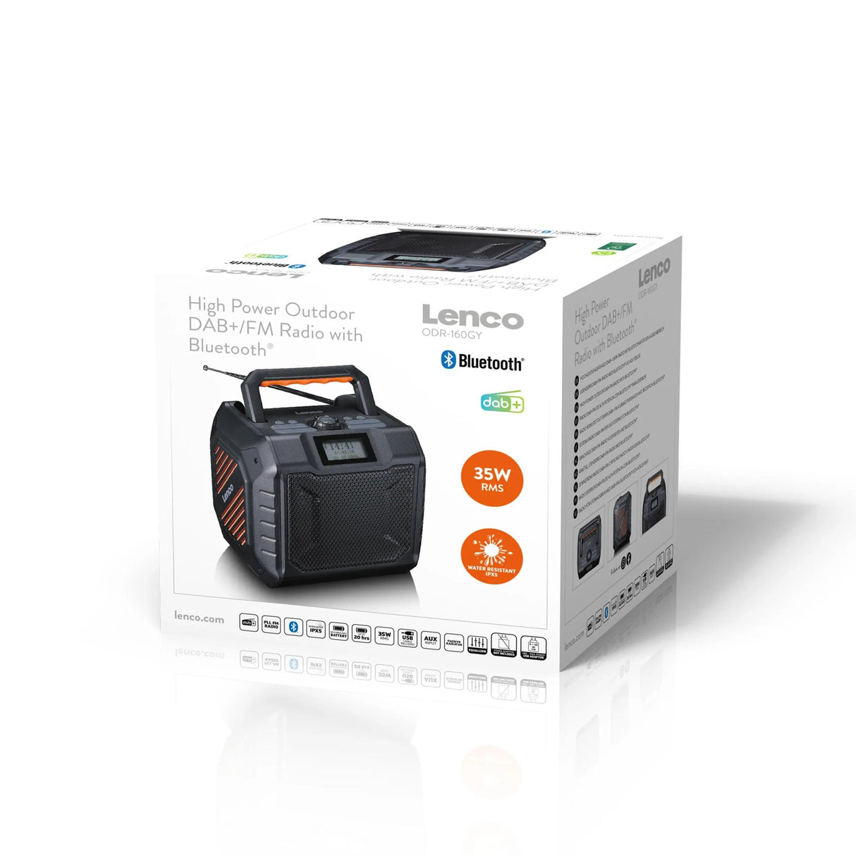Lenco ODR-160GY. Outdoor-DAB+/FM-Radio mit Bluetooth