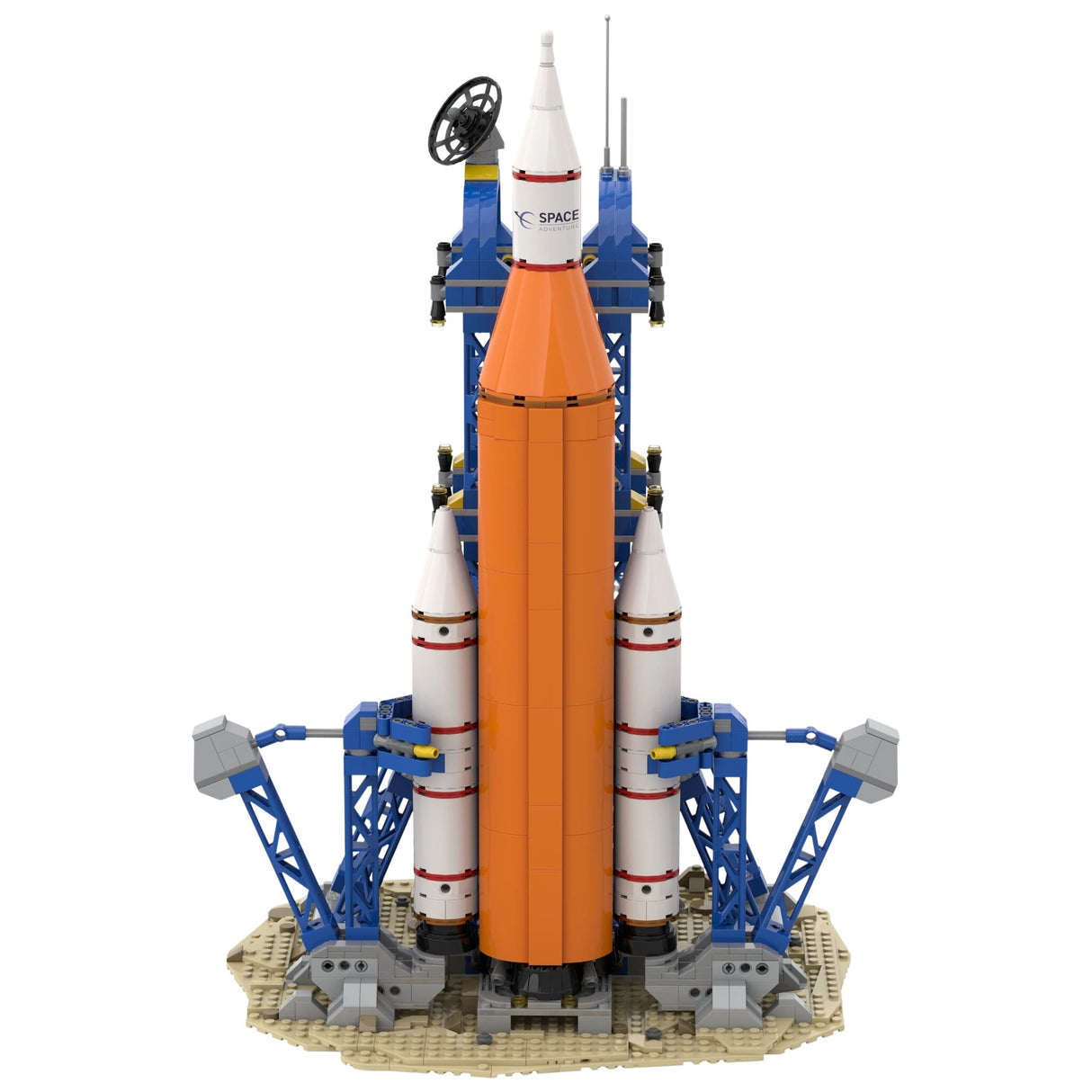 Rakete mit Satellit. BRIXIES Plus Klemmbaustein-Set