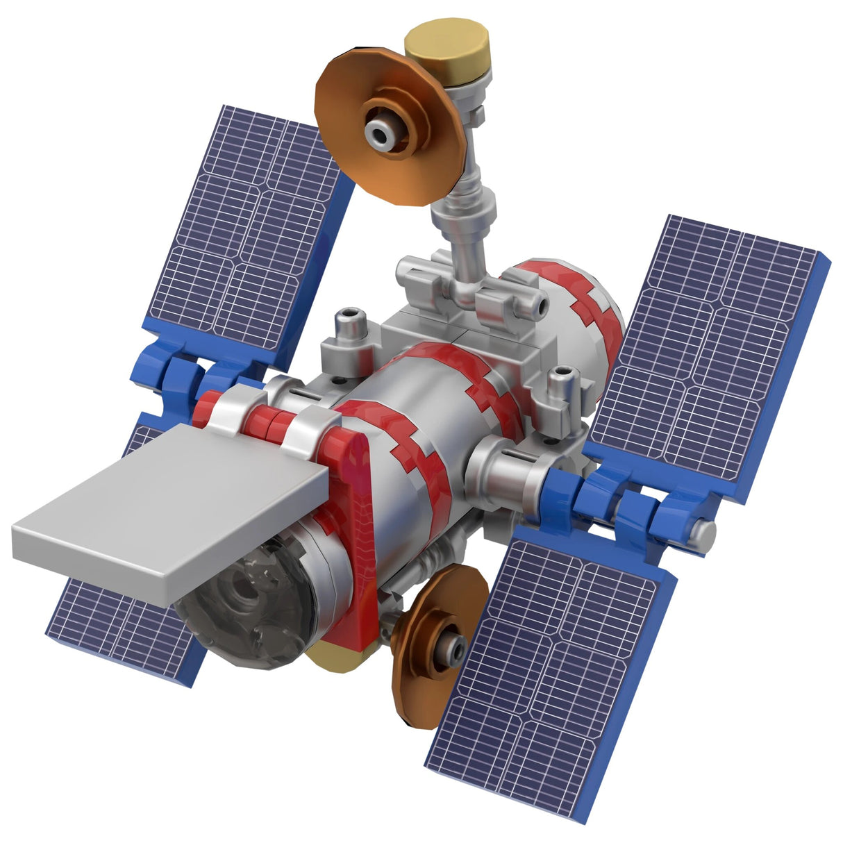 Rakete mit Satellit. BRIXIES Plus Klemmbaustein-Set