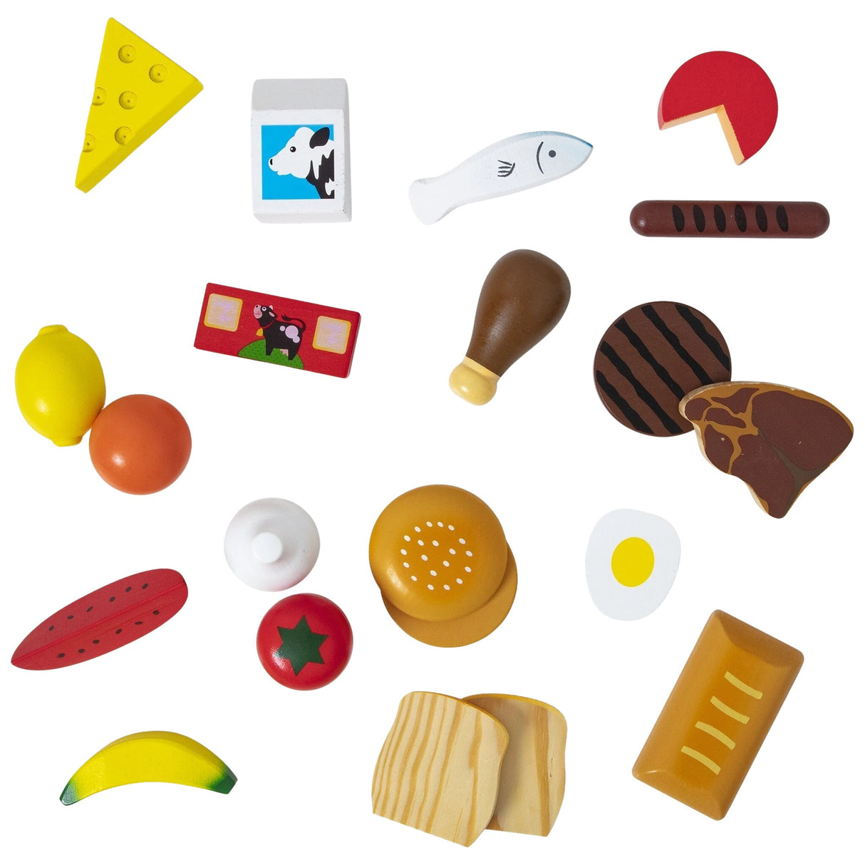 Spielset Nahrungsmittel aus Holz