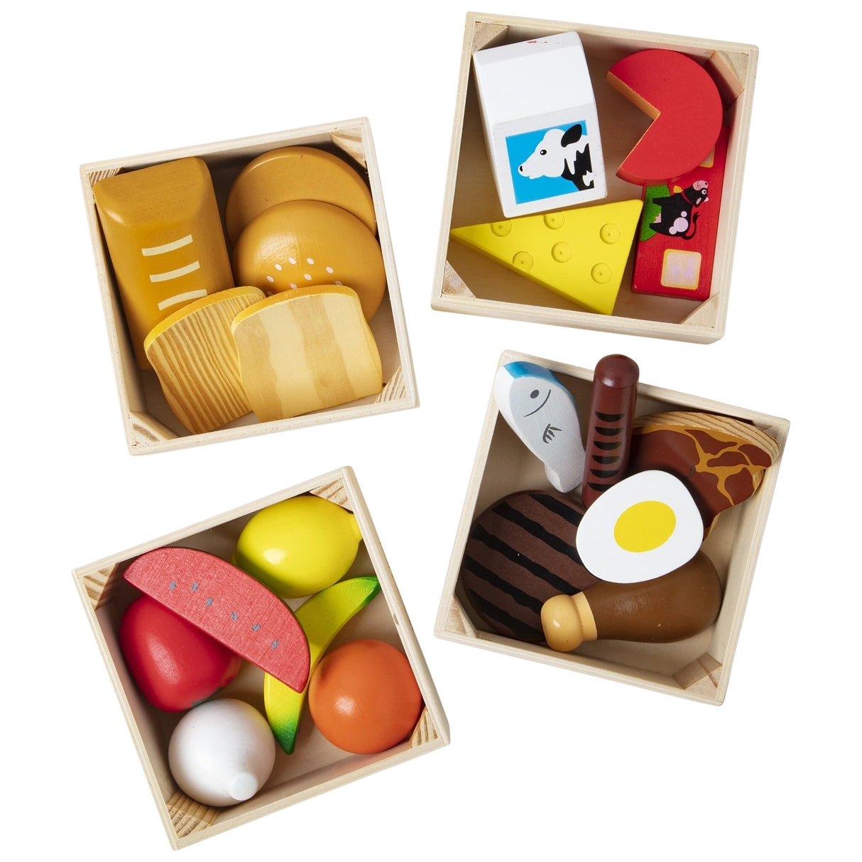 Spielset Nahrungsmittel aus Holz