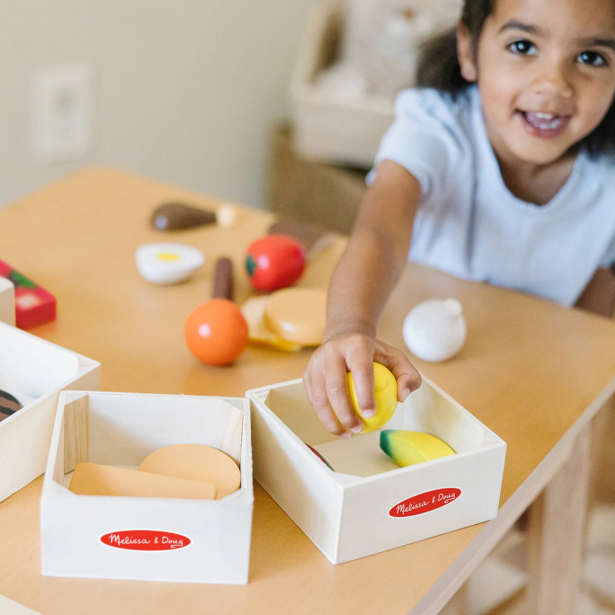 Spielset Nahrungsmittel aus Holz