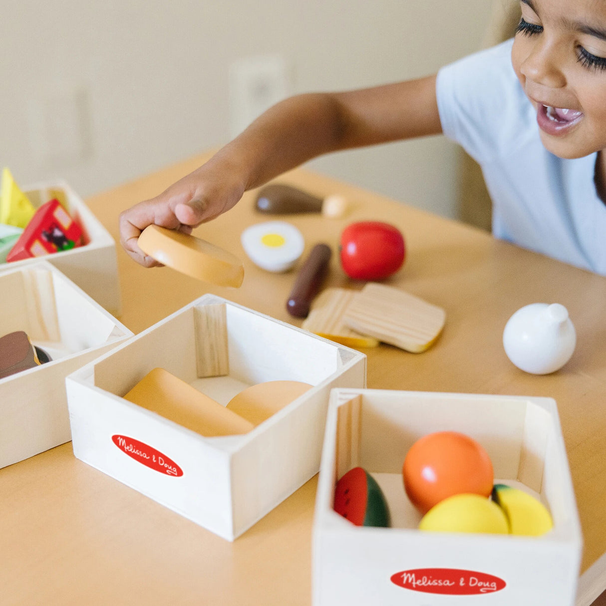 Spielset Nahrungsmittel aus Holz