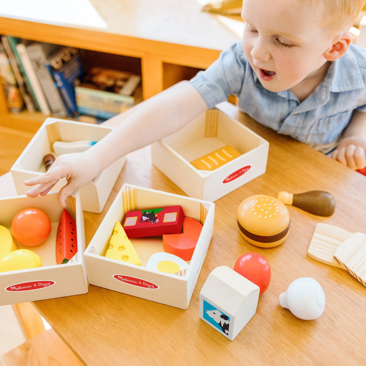 Spielset Nahrungsmittel aus Holz