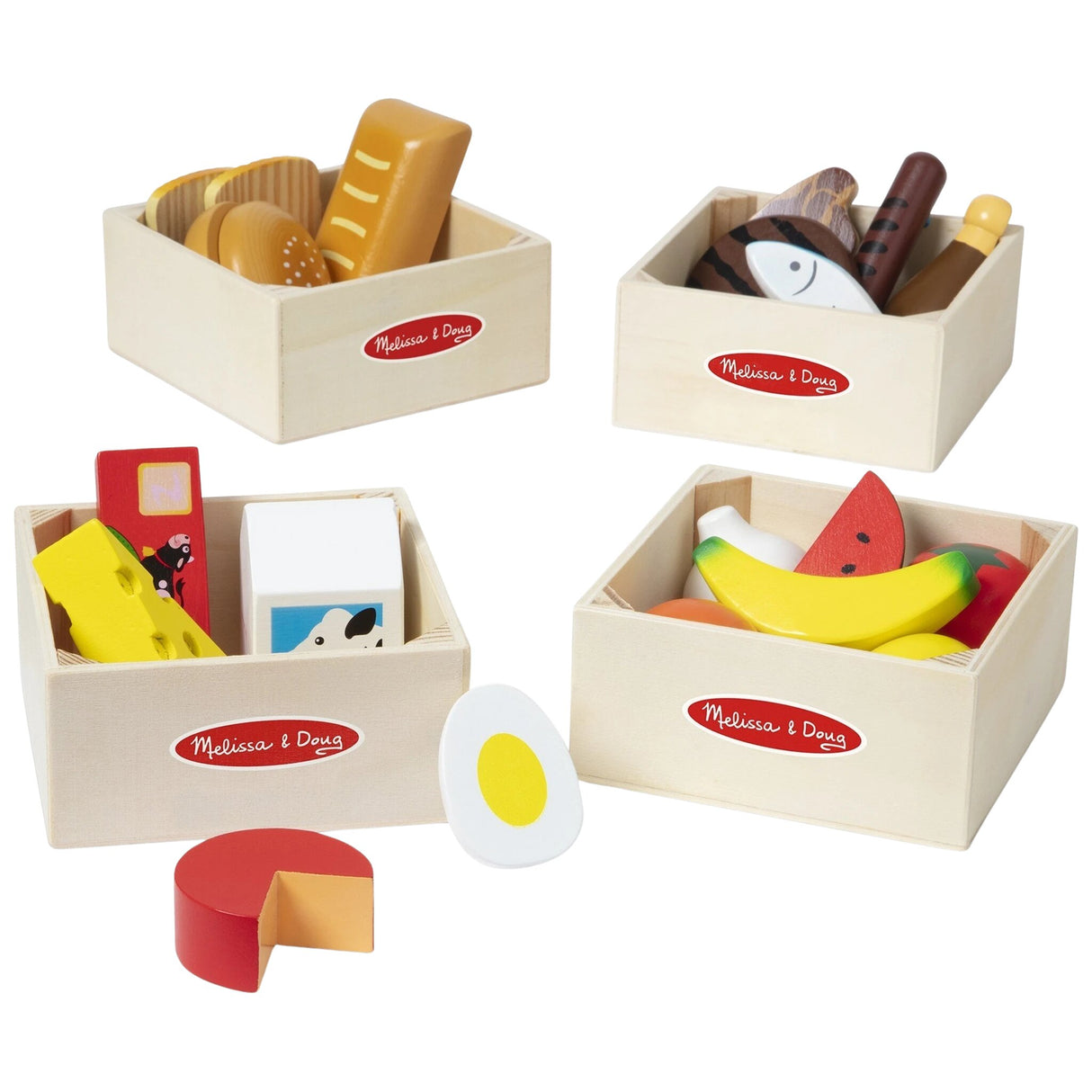 Spielset Nahrungsmittel aus Holz