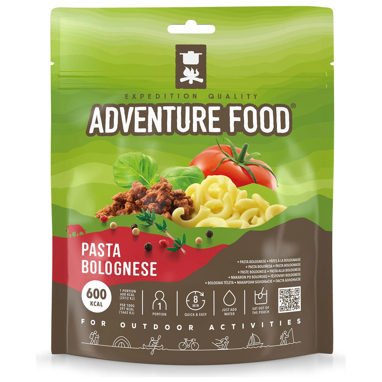 Adventure Food Pasta Bolognese. Nudel-Gericht mit Rindfleisch