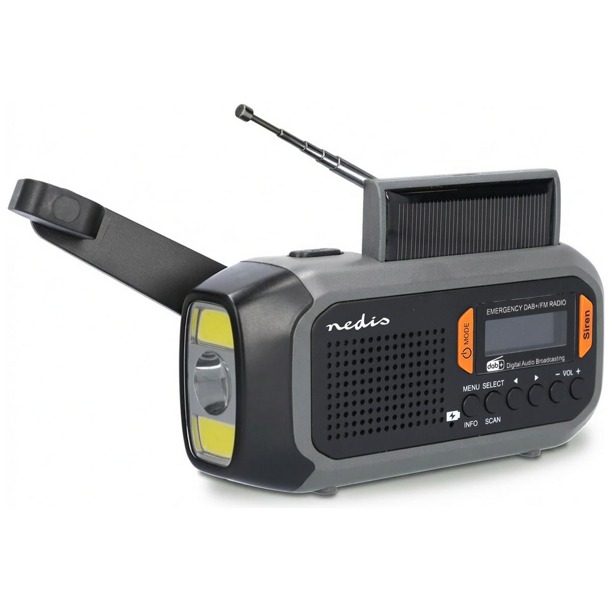 Nedis Outdoor- und Notfallradio grau