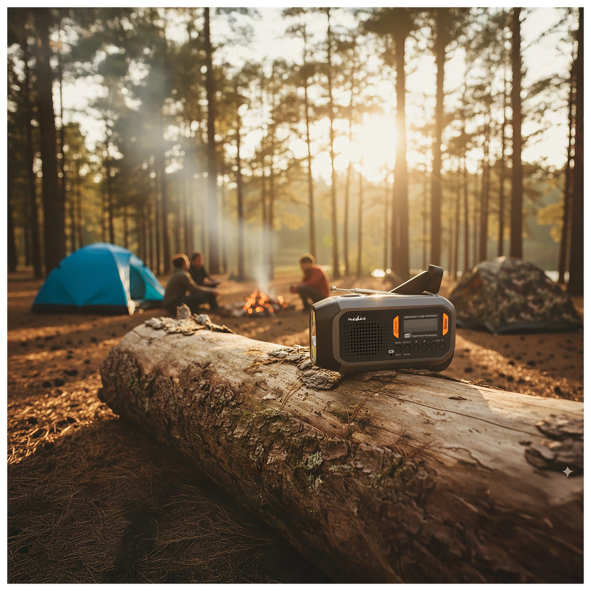 Nedis Outdoor- und Notfallradio grau