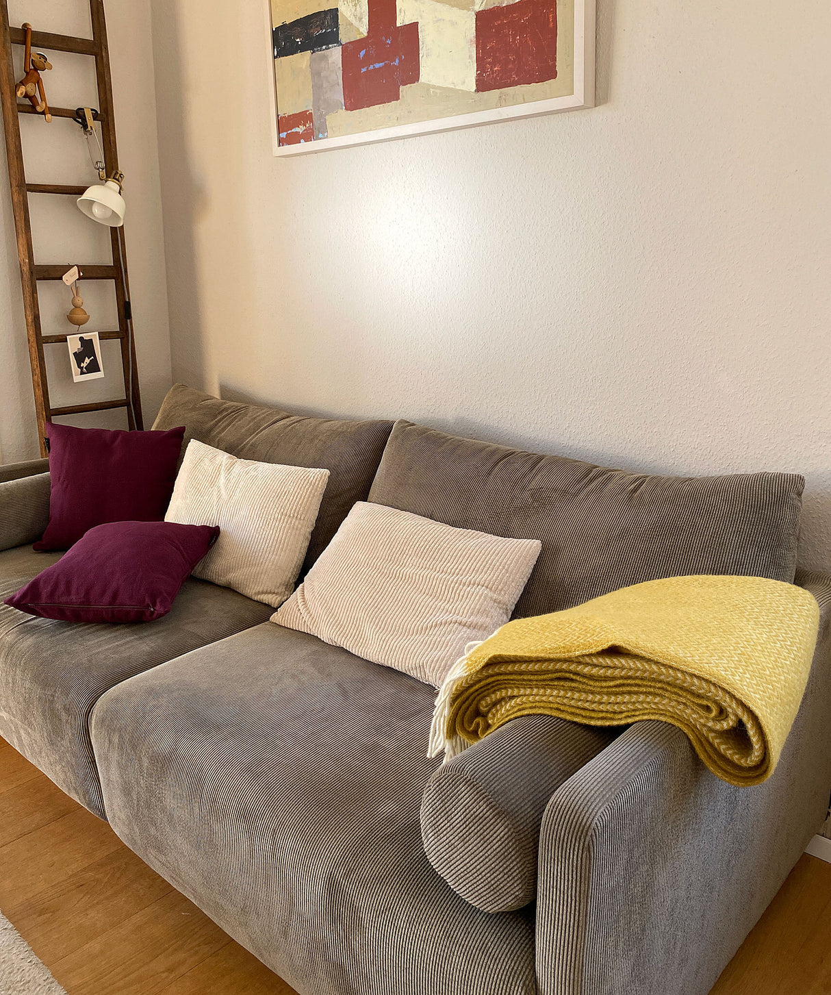 Klippan Chevron Luxus-Wolldecke (Gelb)