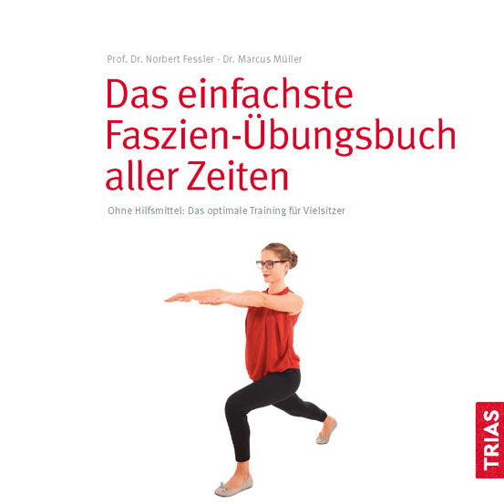 Buchcover mit Titel "Das einfachste Faszien-Übungsbuch aller Zeiten" und einem Mädchen in Yoga-Position.