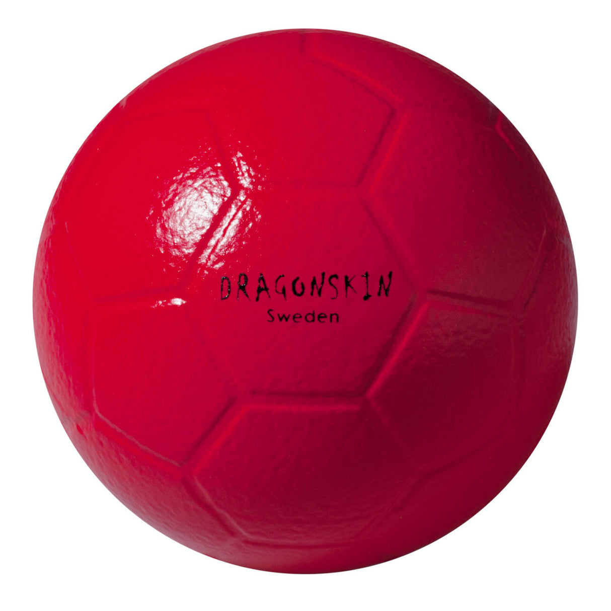 Roter Ball mit schwarzen Schriftzug: "DRAGONSIN Sweden".