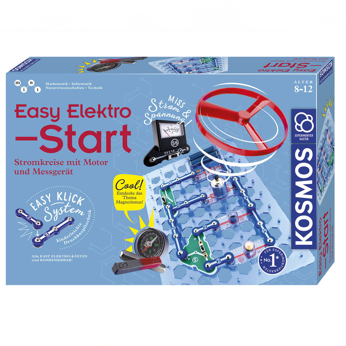 Baukasten mit Motor, Messgerät, Rotor, Kompass und Magnetismus-Thema für Kinder im Alter 8-12.