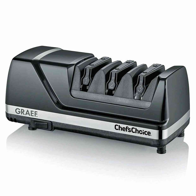 Elektrischer Brotmesser-Adapter mit vier Einschüben, Marke Graef, Modell Chef's Choice.