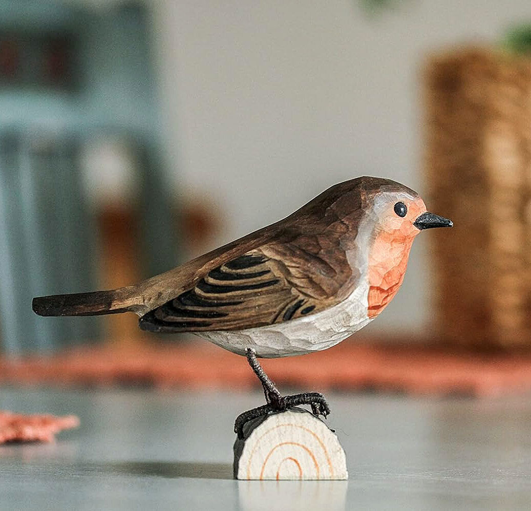 Vogelskulptur Rotkehlchen.