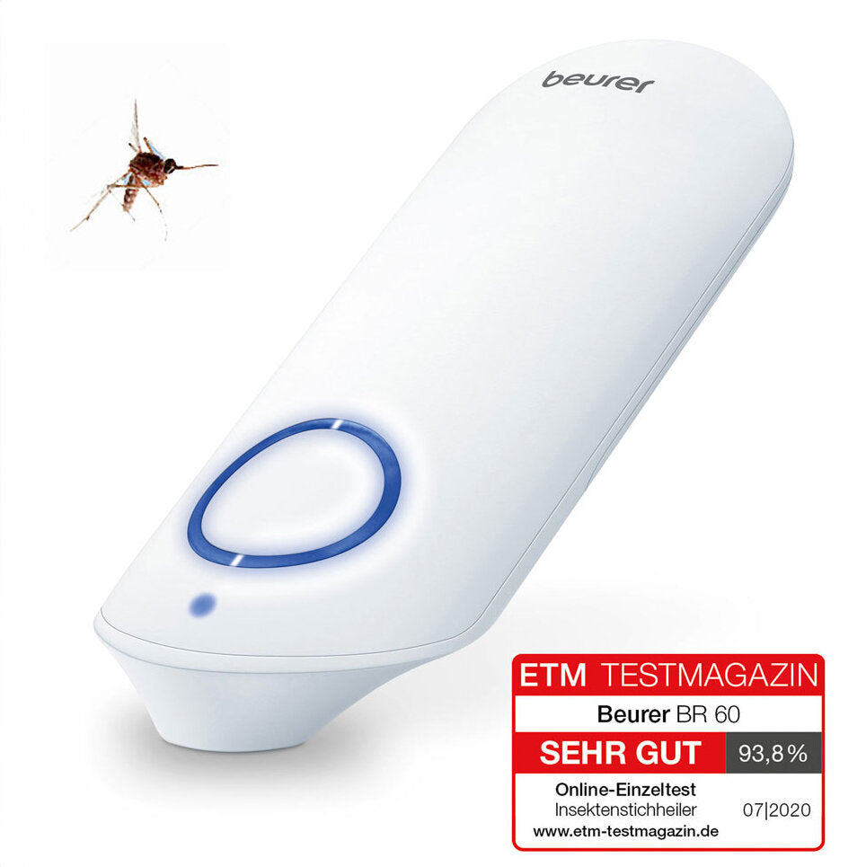 Insektenschutzmittel mit Beurer BR 60, daneben eine Fliege.
