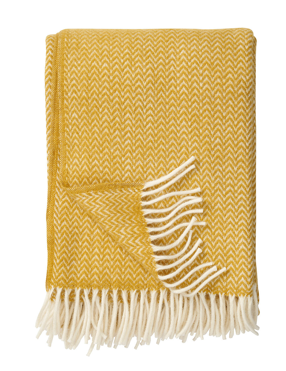 Klippan Chevron Luxus-Wolldecke (Gelb)