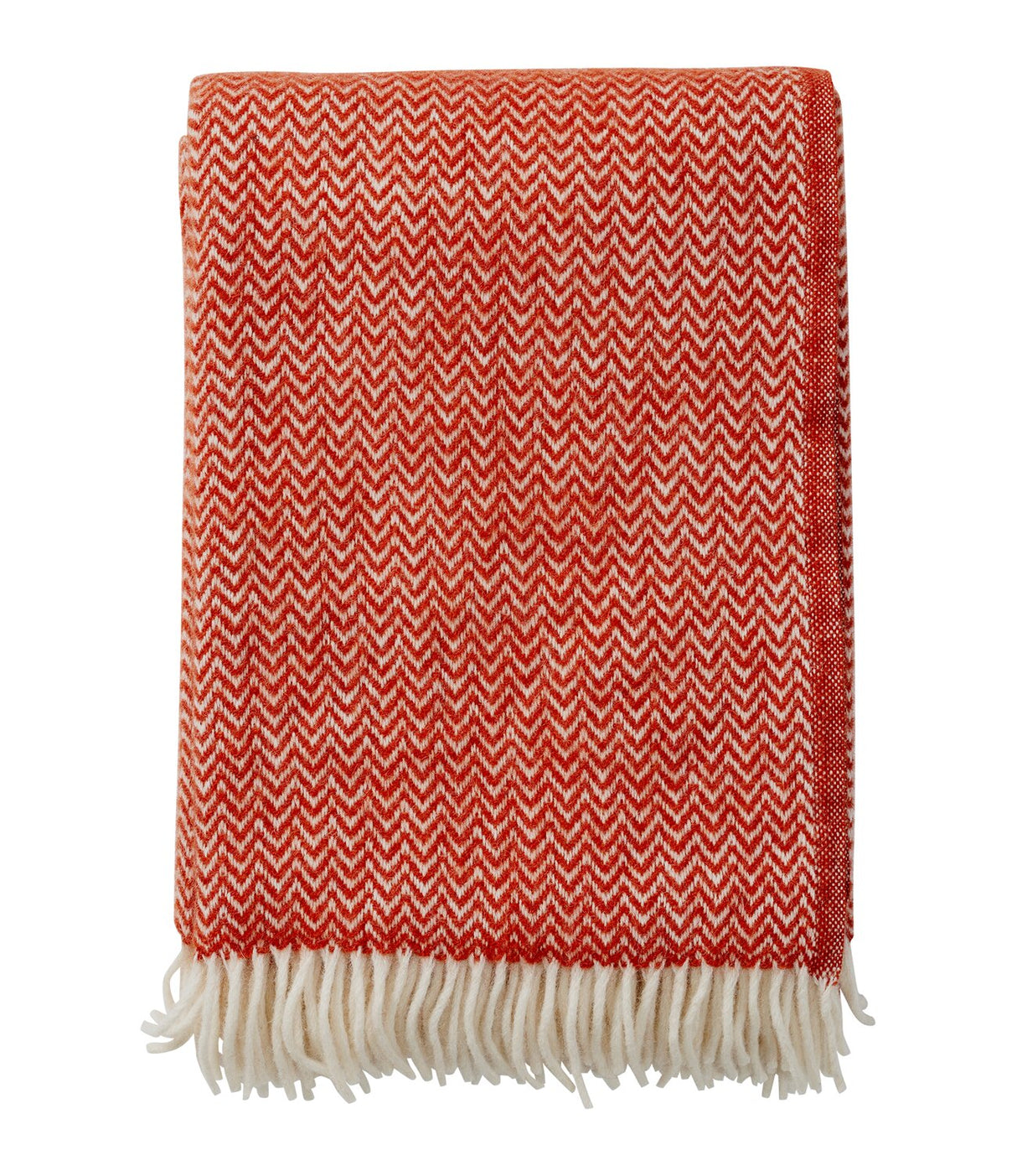 Klippan Chevron Luxus-Wolldecke Rot