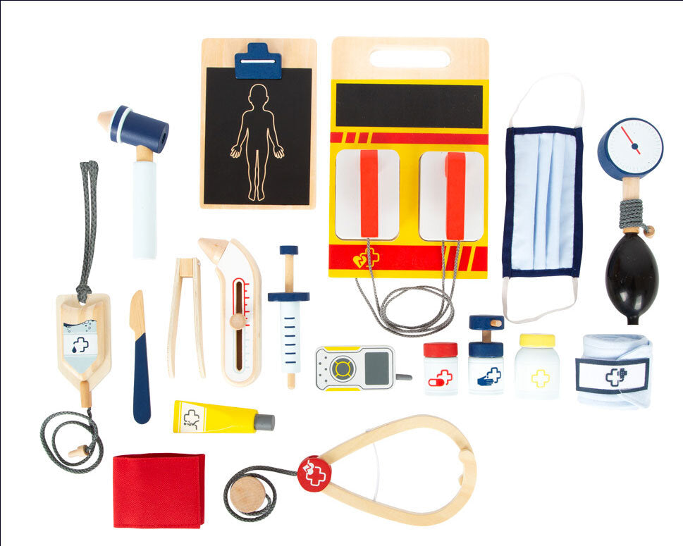 Notarzt Rucksack mit Holzinstrumenten