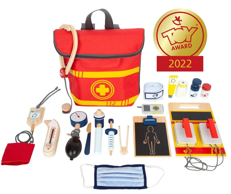 Notarzt Rucksack mit Holzinstrumenten