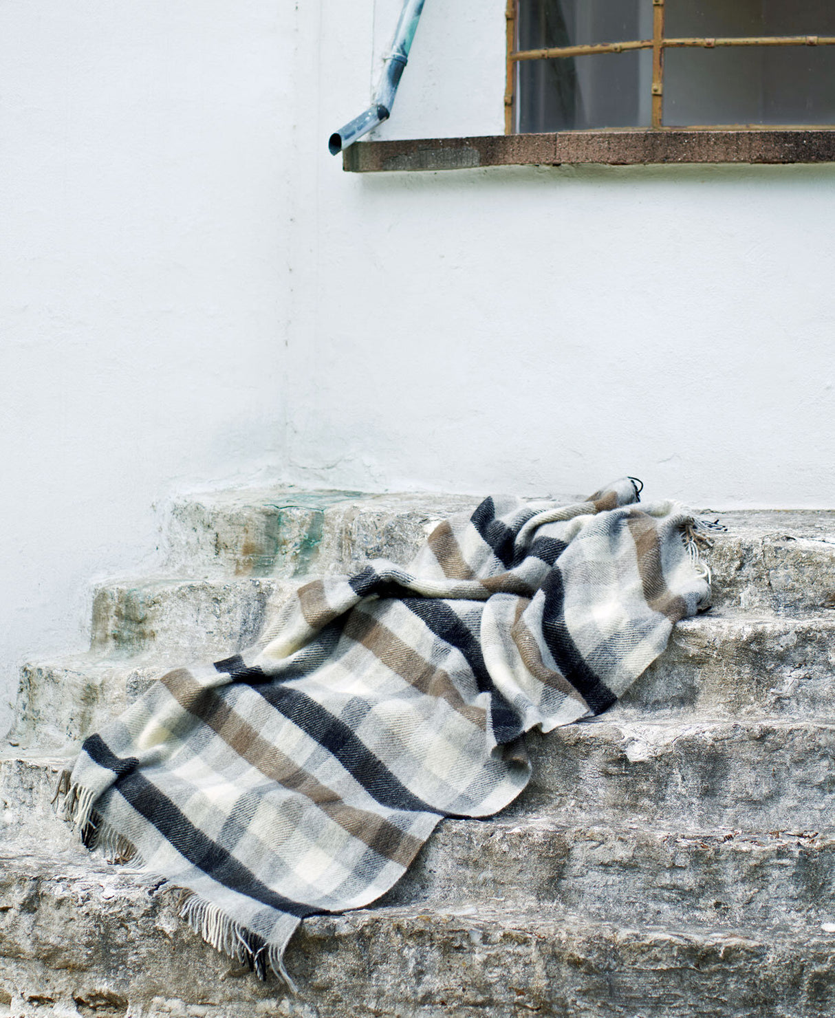 Klippan Wolldecke Gotland Multi Grau-Weiß