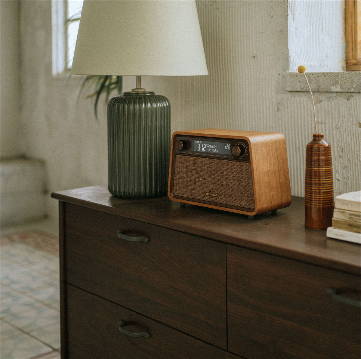 Sangean WR-201D Soundsystem Kirschbaum Natur