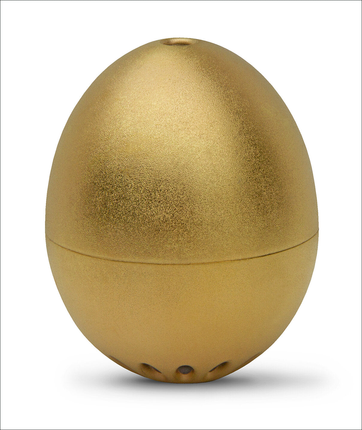 Goldene, eiförmige Lautsprecher mit mehreren kleinen Öffnungen an der Unterseite.