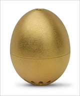 Goldene, eiförmige Lautsprecher mit mehreren kleinen Öffnungen an der Unterseite.