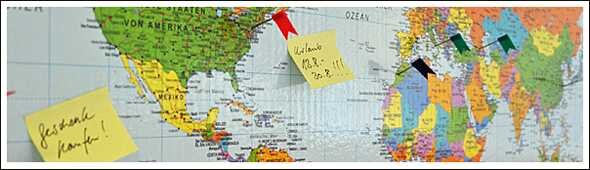Pinnwand Weltkarte