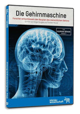 DVD-Hülle mit Titel "Die Gehirnmaschine" und einer digitalen Illustration eines menschlichen Kopfes mit sichtbarem Gehirn.